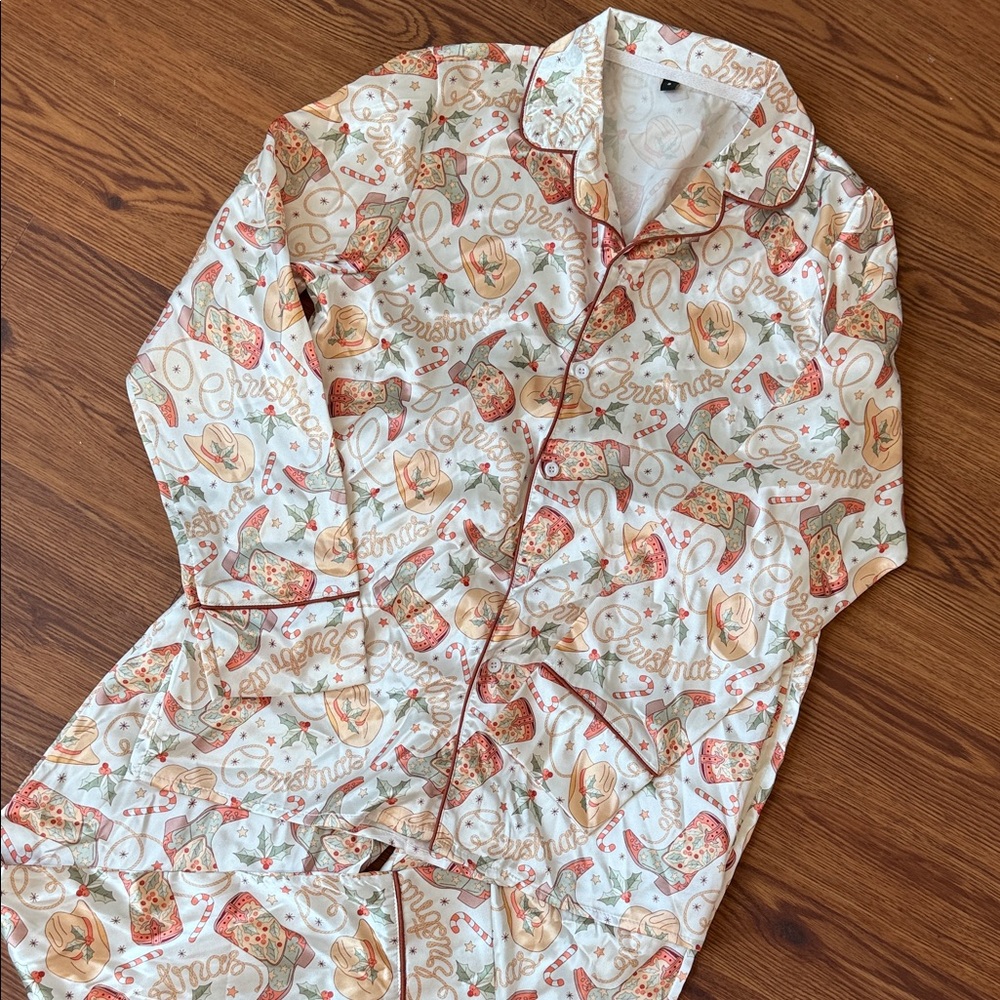 Western Cowboy Boot Christmas Pajama Set